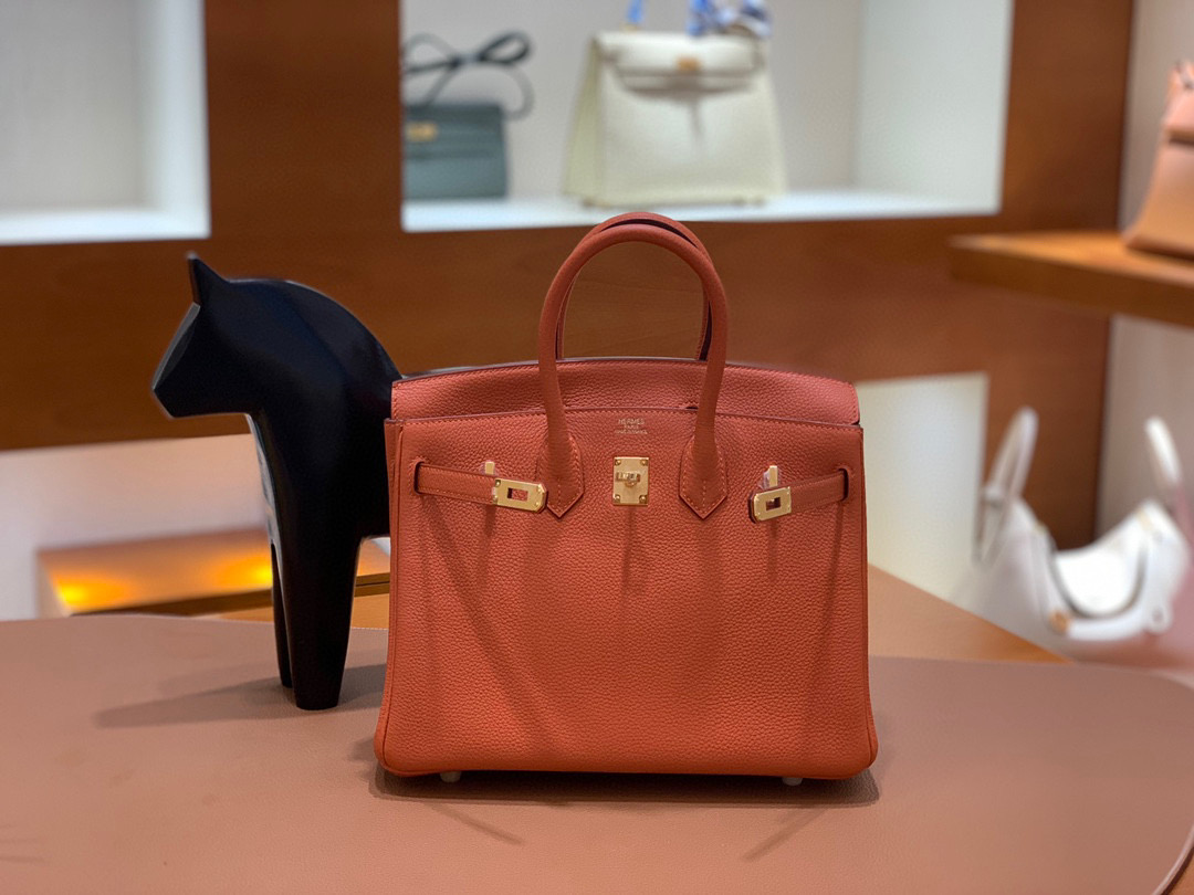 Hermes Birkin 铂金包 25CM Togo R1红土色 全手工