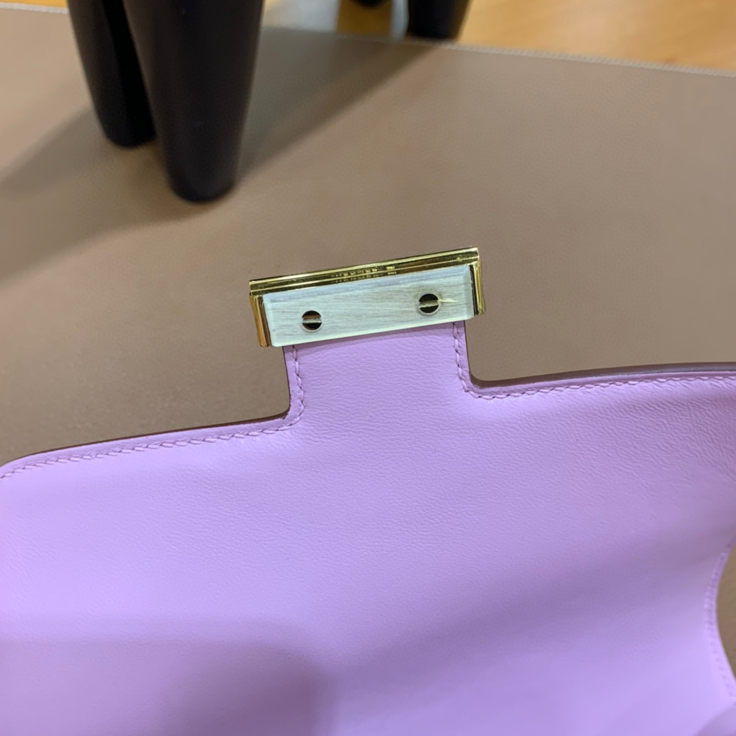 Hermes Constance 19CM 空姐包 Epsom  X9锦葵紫 金扣 全手工定制