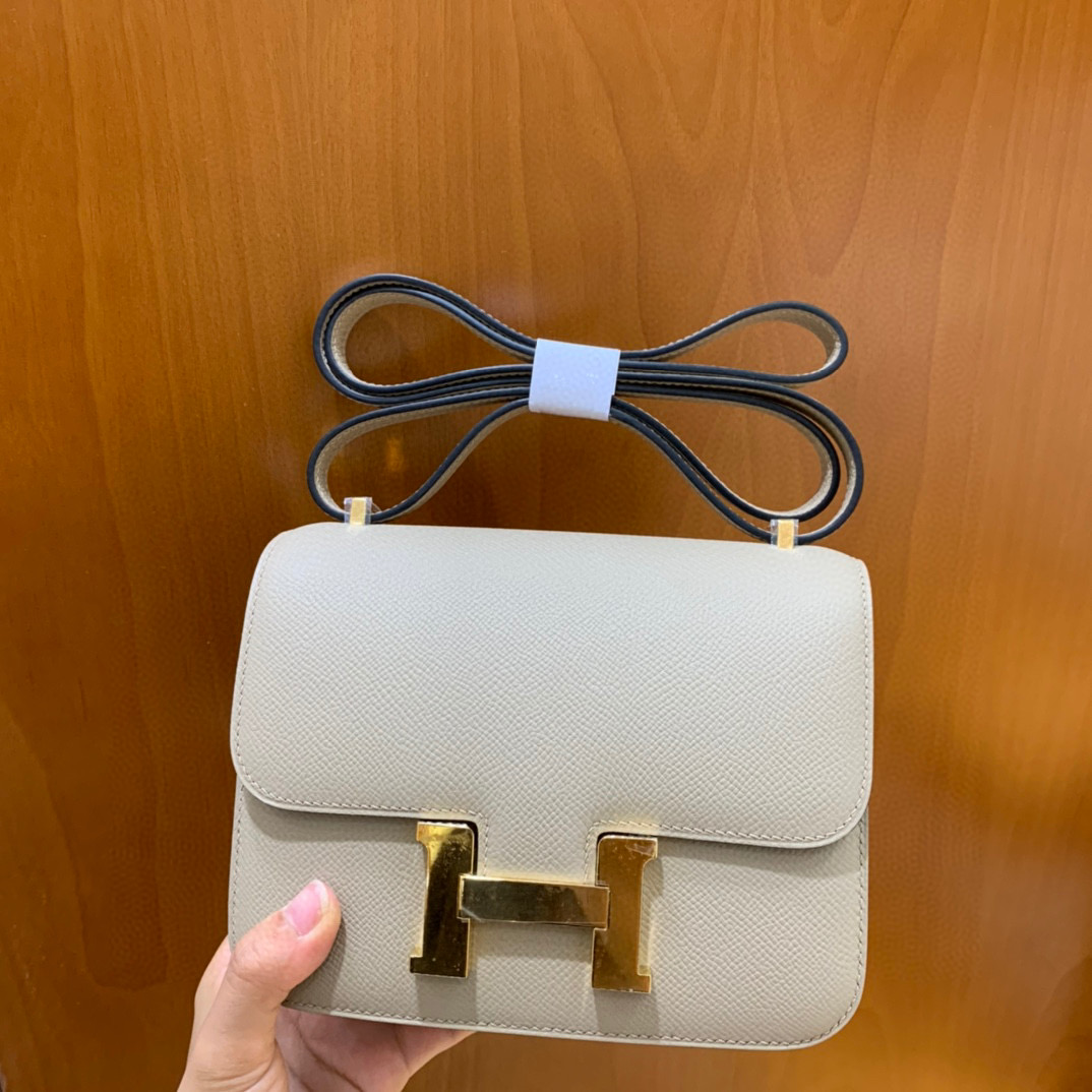 Hermes Constance 19CM 空姐包  Epsom 斑鸠灰 金扣 全手工定制