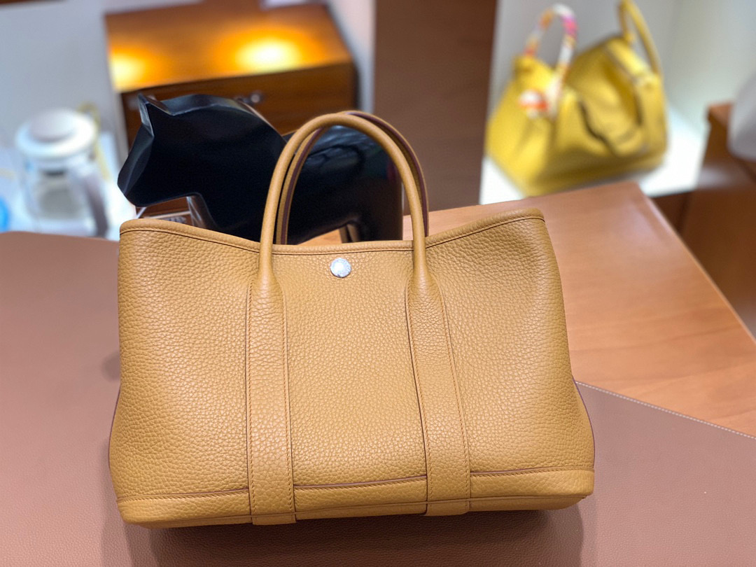 Hermes Garden Party 花园包 30CM TC皮  威玛犬米 银扣