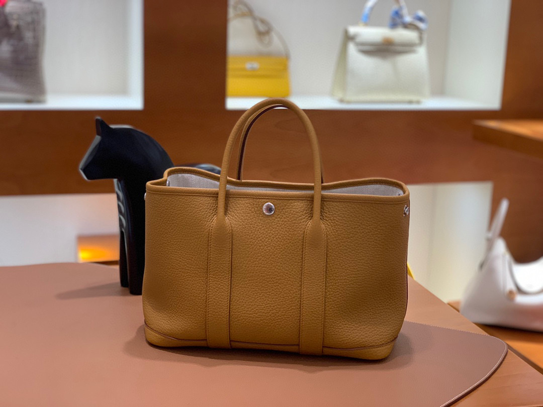 Hermes Garden Party 花园包 30CM TC皮  威玛犬米 银扣