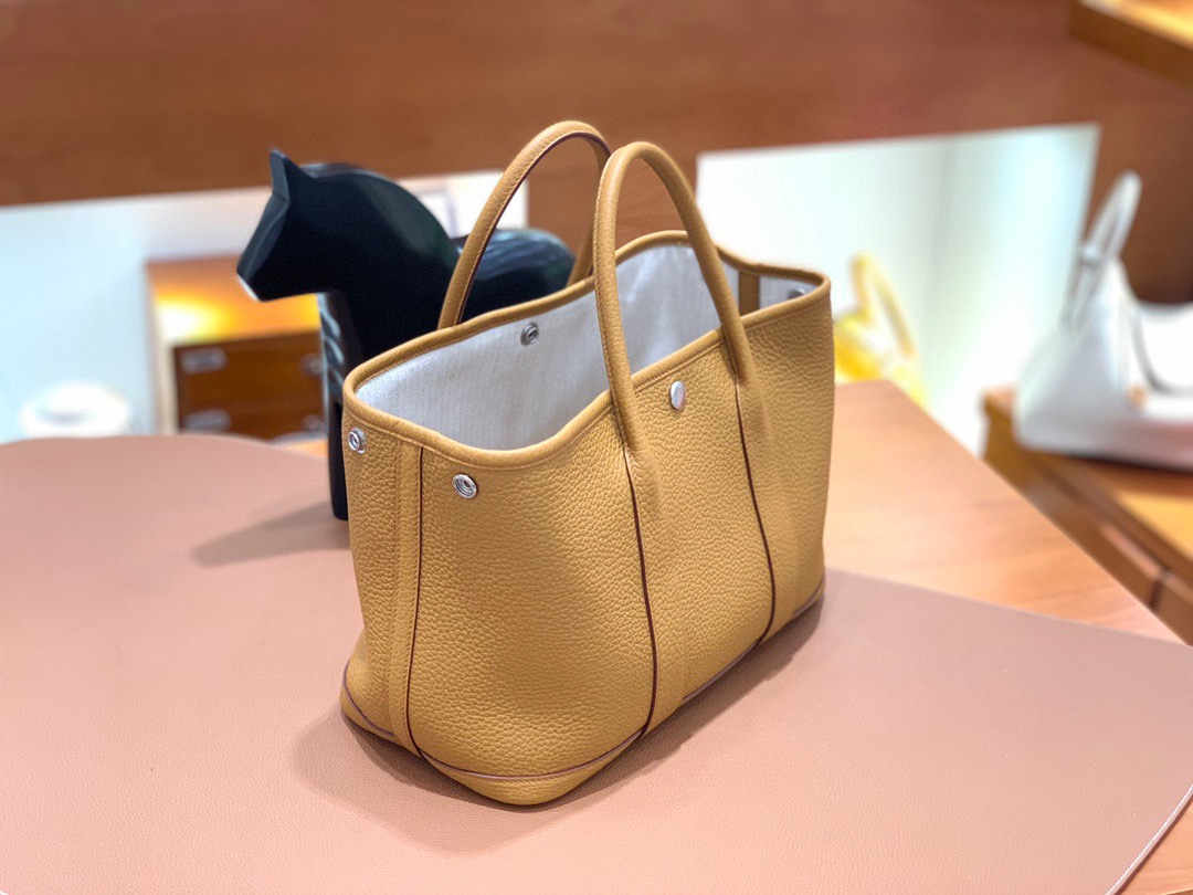 Hermes Garden Party 花园包 30CM TC皮  威玛犬米 银扣