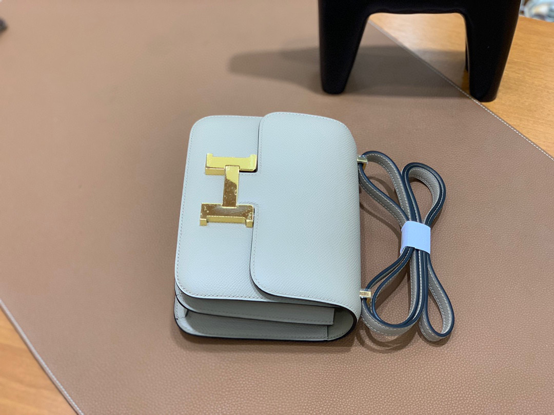 Hermes Constance 19CM 空姐包  Epsom 斑鸠灰 金扣 全手工定制