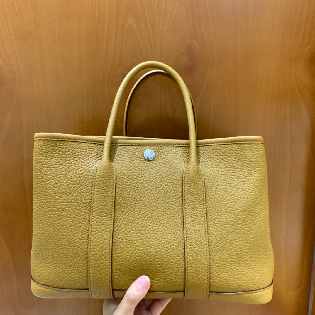 Hermes Garden Party 花园包 30CM TC皮  威玛犬米 银扣