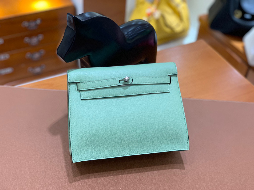 Hermes Kelly Danse 3i 牛油果绿 EverColor皮 银扣