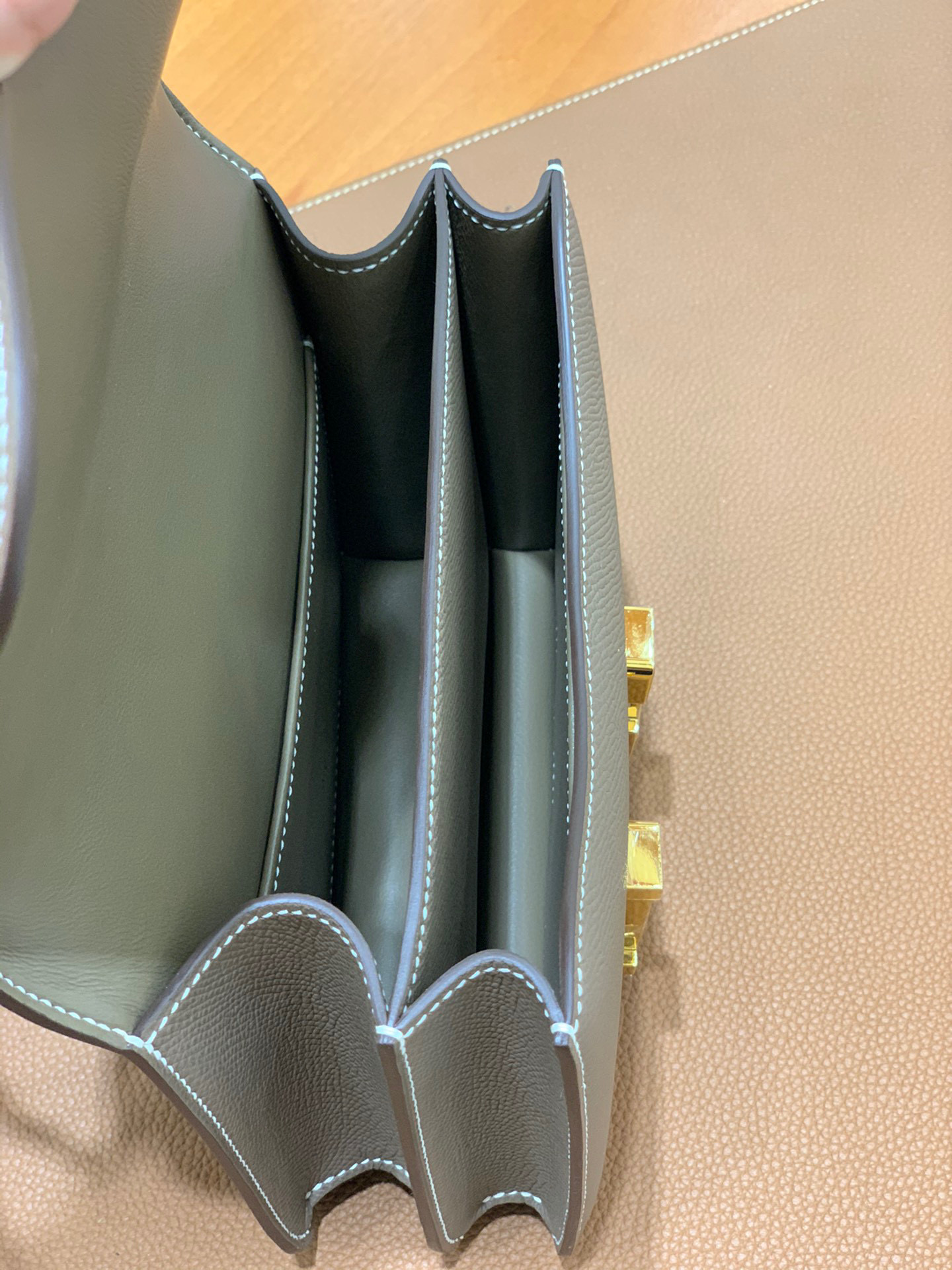 Hermes Constance 19CM 空姐包 Epsom 大象灰 金扣 全手工定制