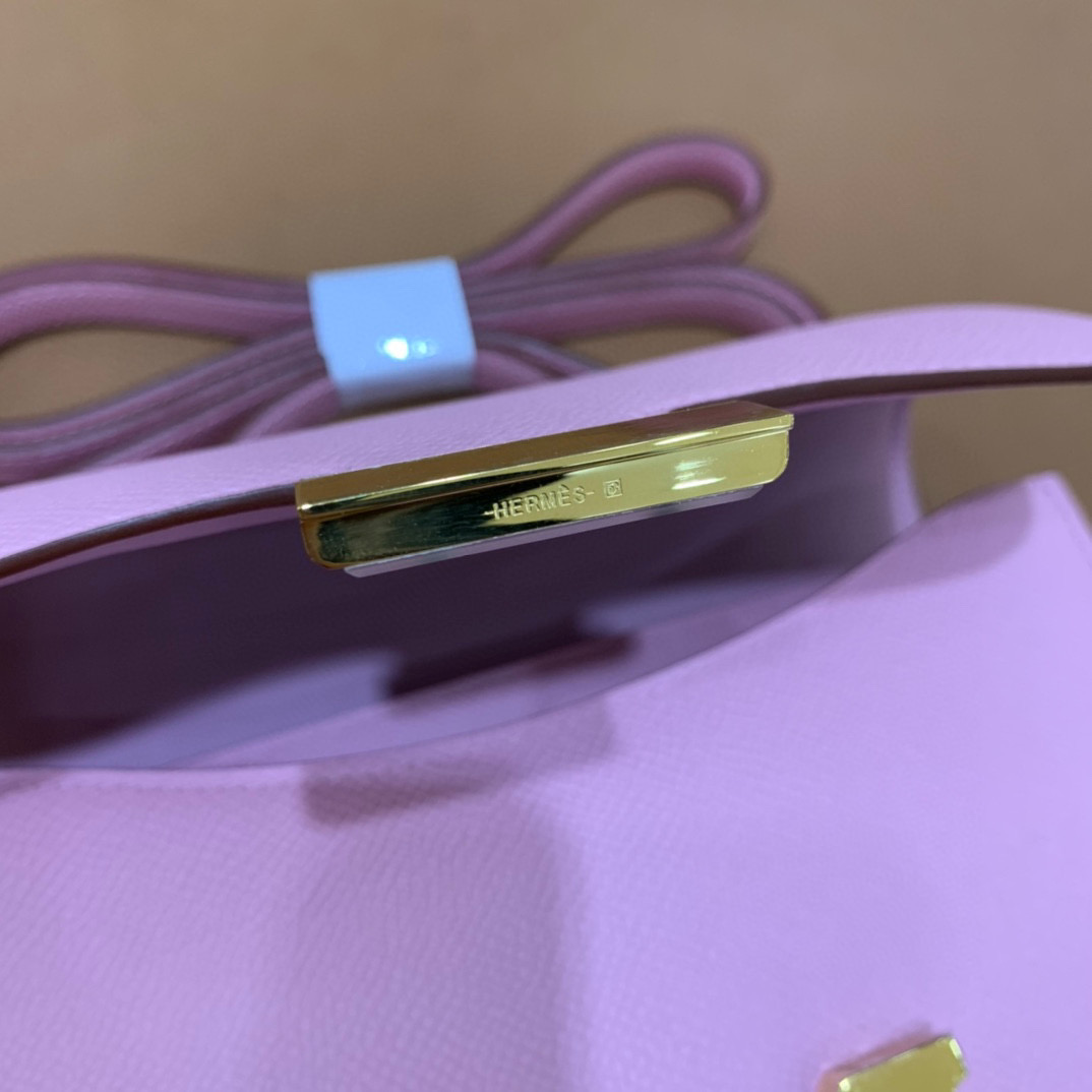 Hermes Constance 19CM 空姐包 Epsom  X9锦葵紫 金扣 全手工定制
