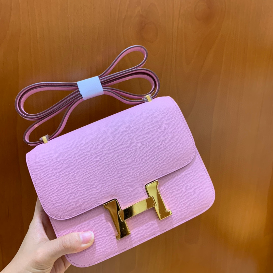 Hermes Constance 19CM 空姐包 Epsom  X9锦葵紫 金扣 全手工定制