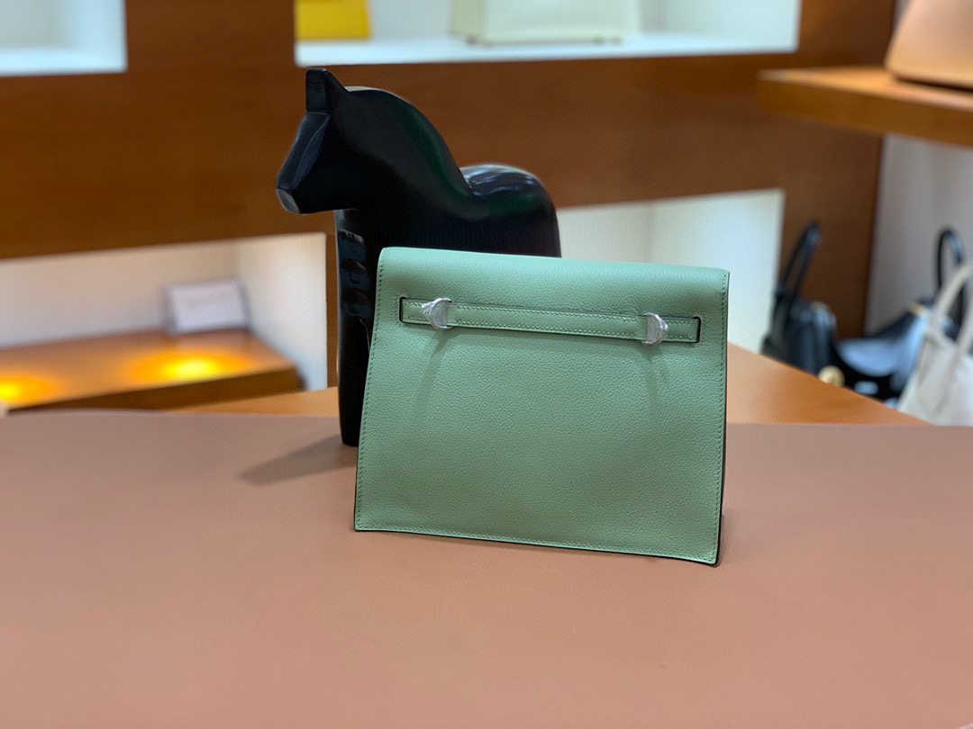 Hermes Kelly Danse 3i 牛油果绿 EverColor皮 银扣