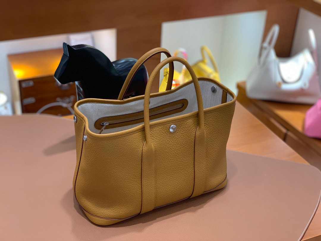 Hermes Garden Party 花园包 30CM TC皮  威玛犬米 银扣