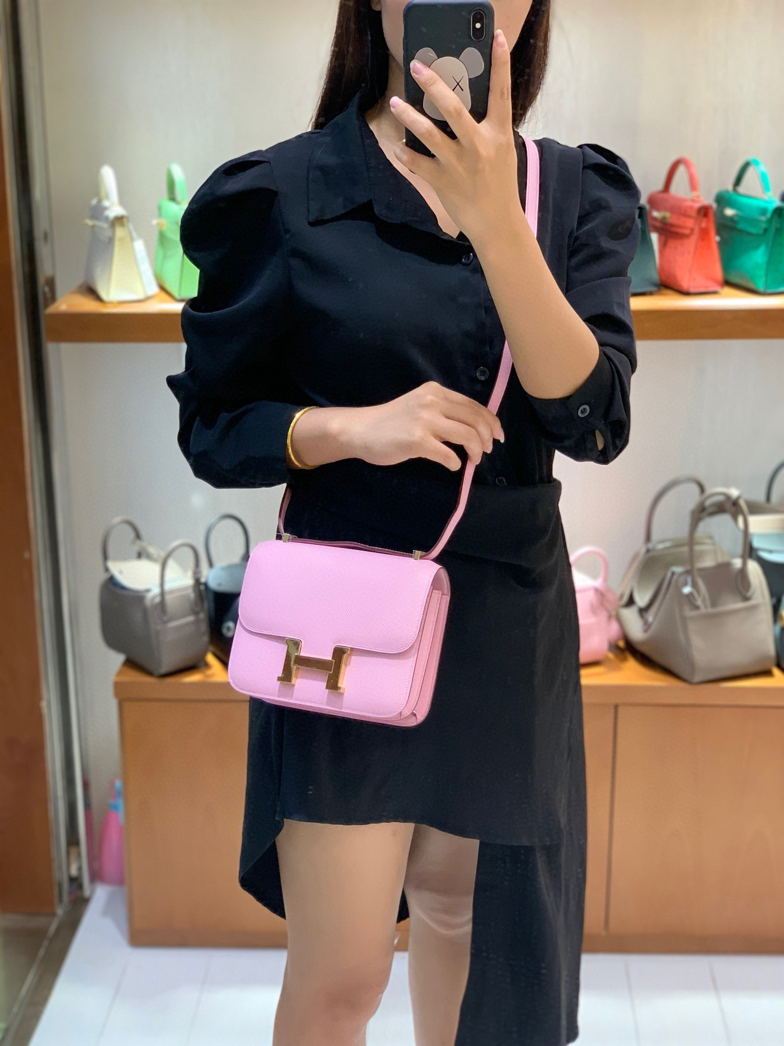 Hermes Constance 19CM 空姐包 Epsom  X9锦葵紫 金扣 全手工定制