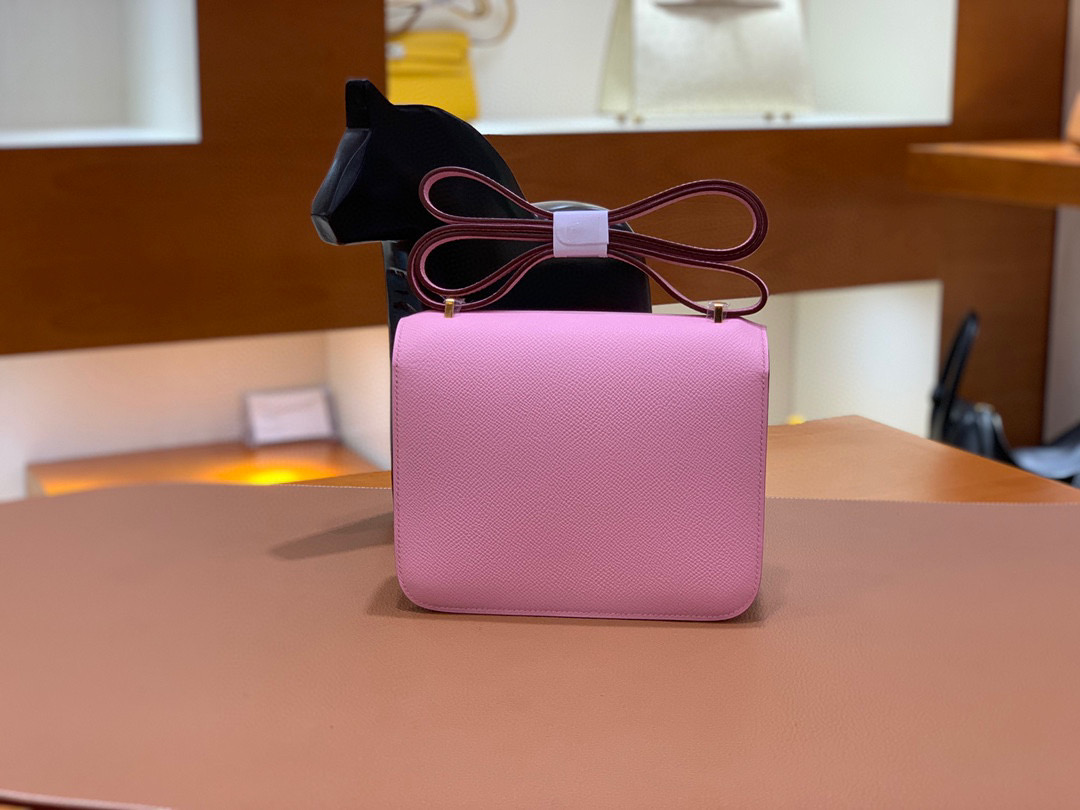 Hermes Constance 19CM 空姐包 Epsom  X9锦葵紫 金扣 全手工定制