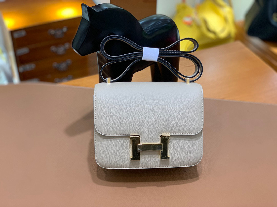 Hermes Constance 19CM 空姐包  Epsom 斑鸠灰 金扣 全手工定制