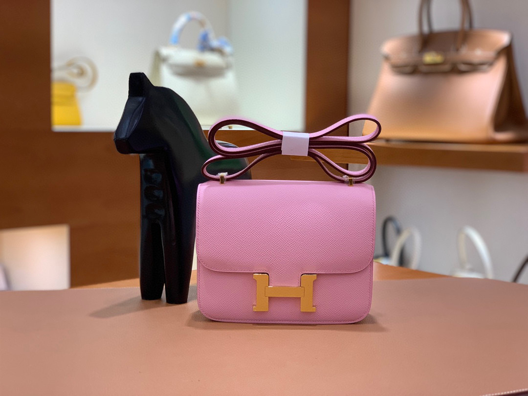 Hermes Constance 19CM 空姐包 Epsom  X9锦葵紫 金扣 全手工定制