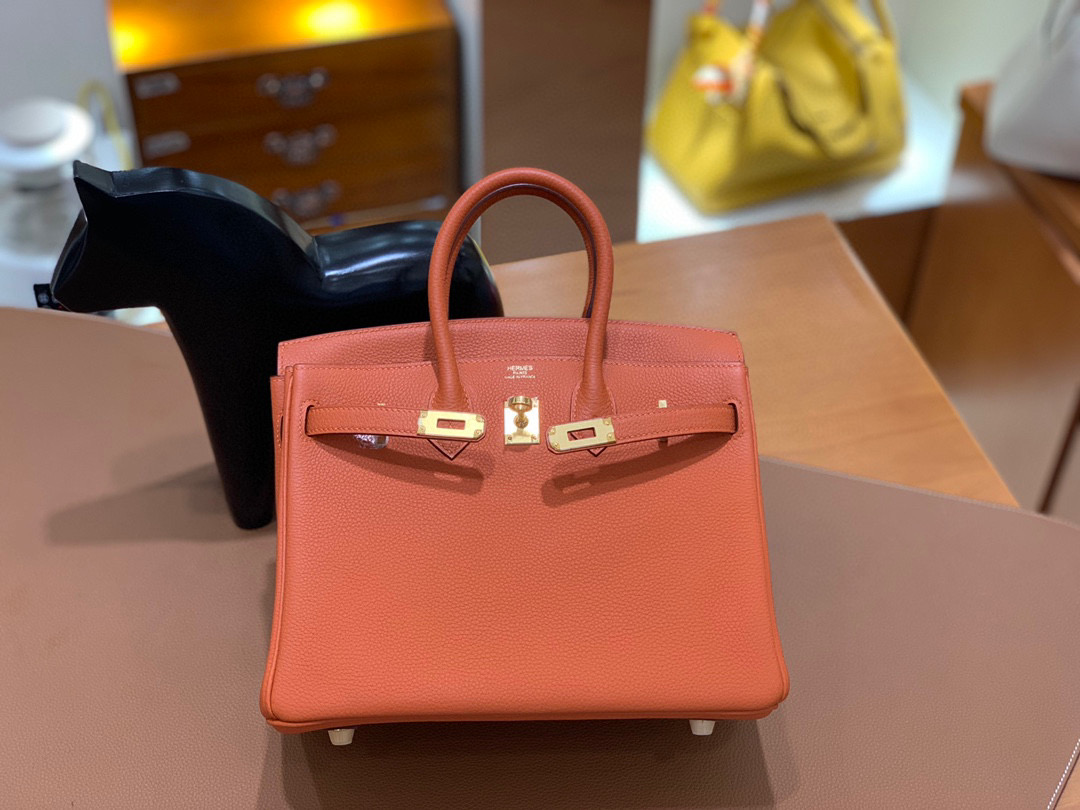 Hermes Birkin 铂金包 25CM Togo R1红土色 全手工