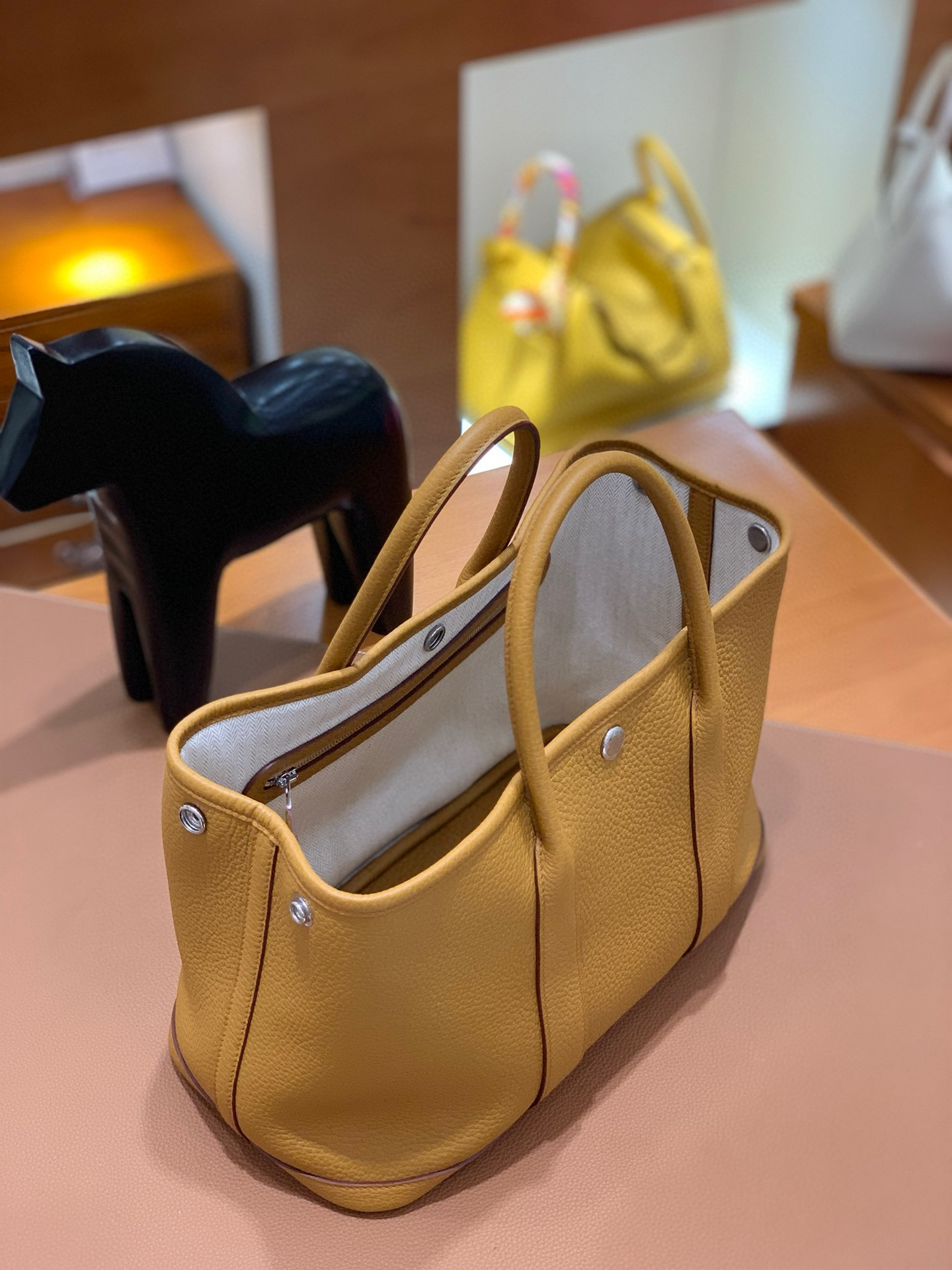 Hermes Garden Party 花园包 30CM TC皮  威玛犬米 银扣