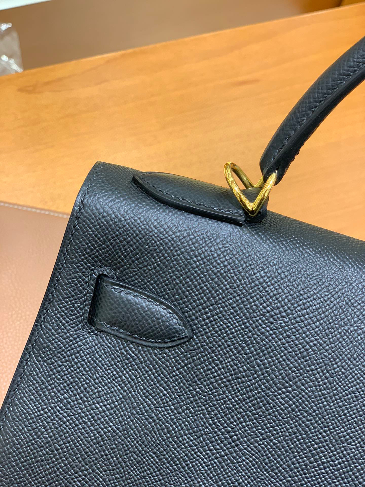 Hermes 爱马仕 Kelly 凯莉包 25CM Epsom皮 黑色银扣 全手工