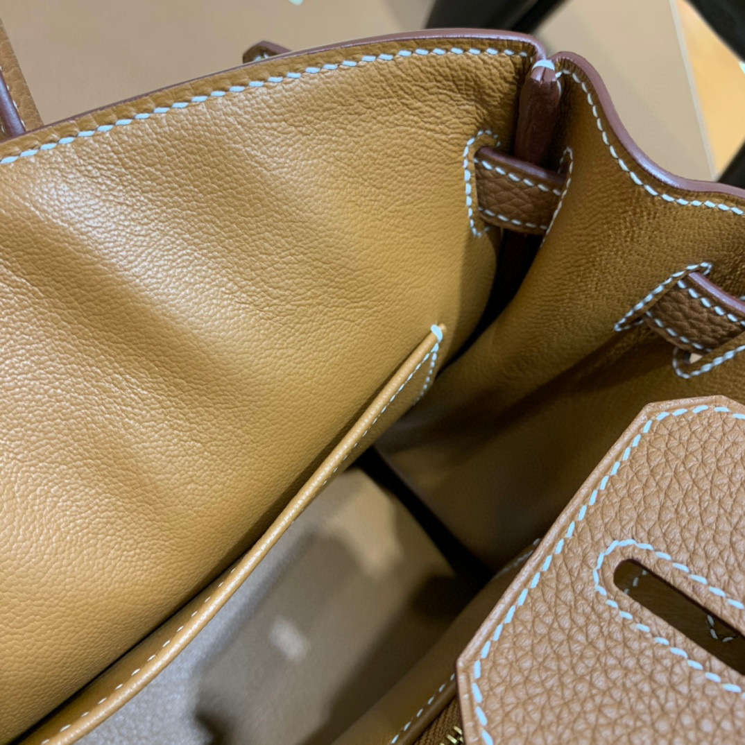 爱马仕 Hermes 铂金包 Birkin 25CM Togo皮 全手工 金棕色 金扣