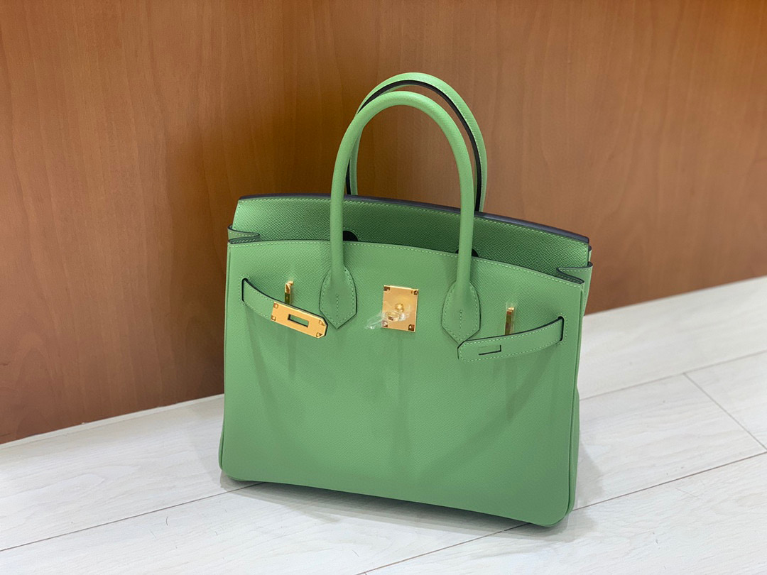 爱马仕 Hermes 铂金包 Birkin 30CM 全手工 牛油果绿 金扣