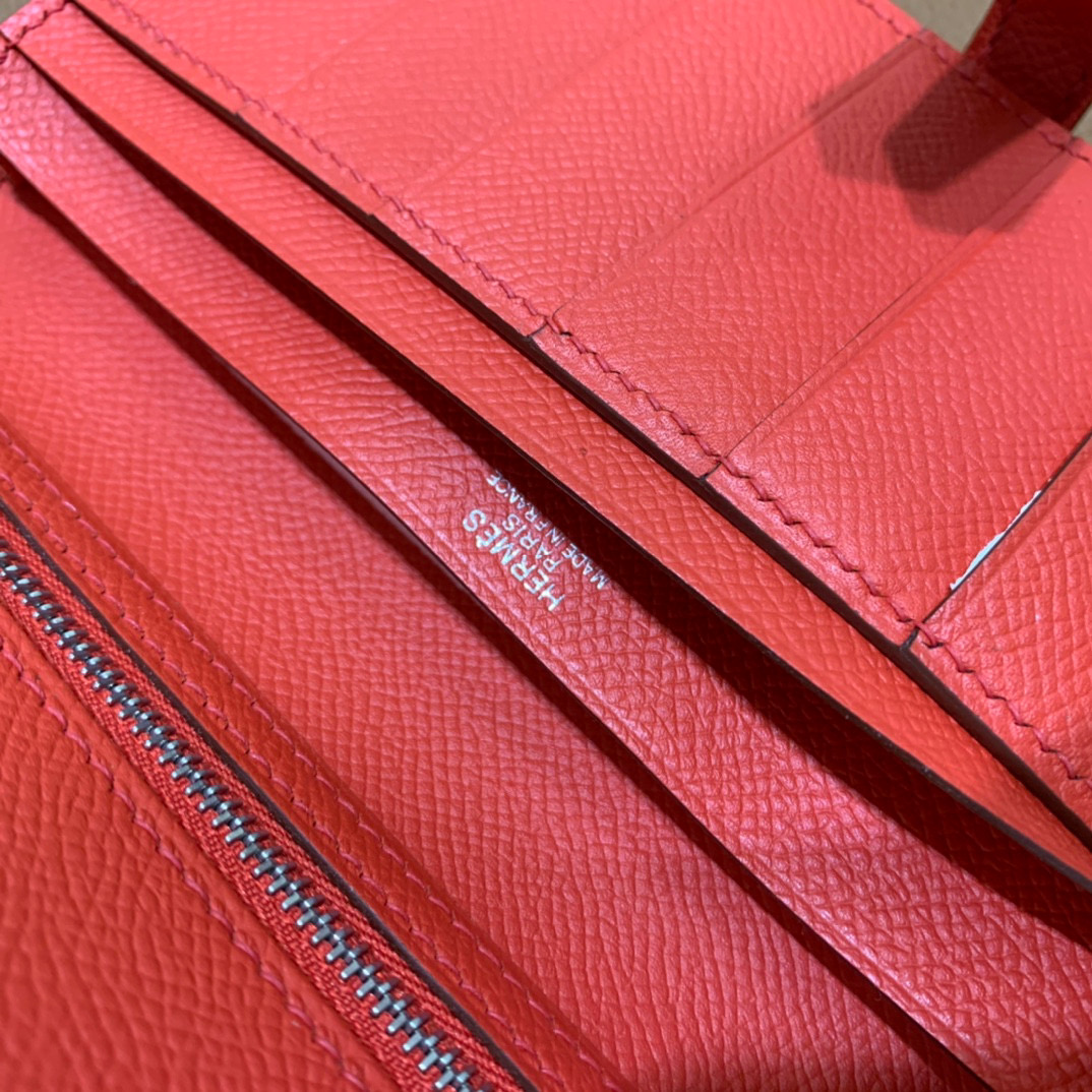 爱马仕 Hermes Bearn 西装夹 钱包 Epsom皮 斋尔普粉 银扣