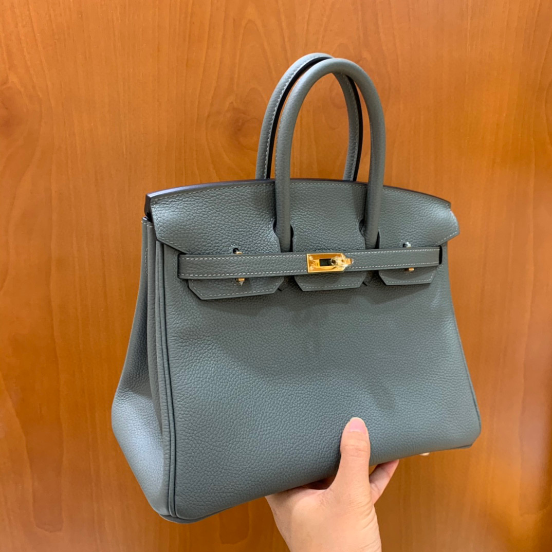 Hermès（爱马仕）Birkin  铂金包 Togo 杏仁绿 金扣 25CM 全手工