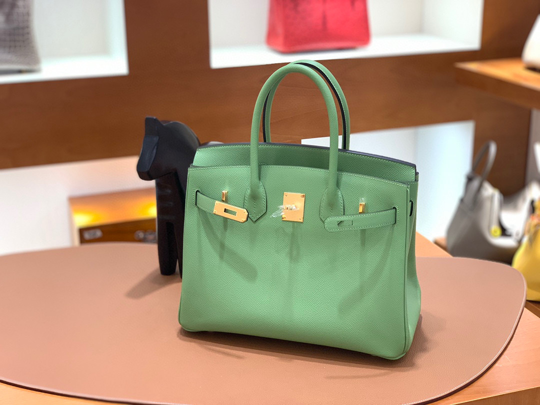 爱马仕 Hermes 铂金包 Birkin 30CM 全手工 牛油果绿 金扣