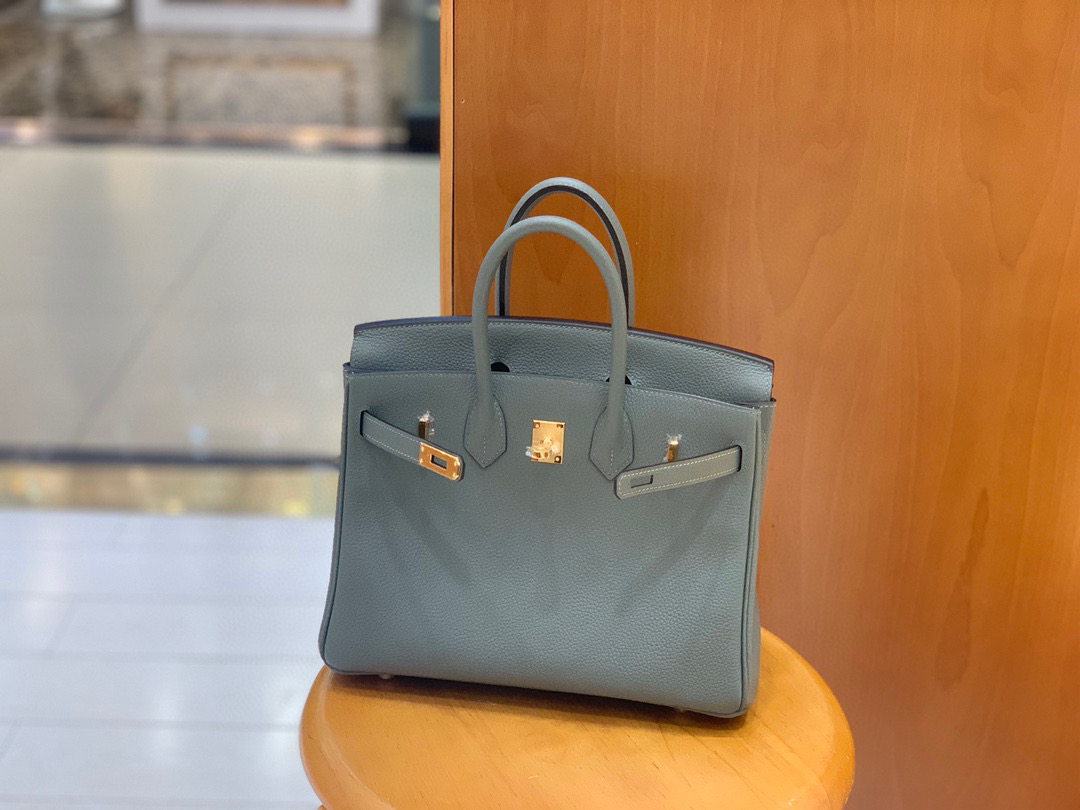 Hermès（爱马仕）Birkin  铂金包 Togo 杏仁绿 金扣 25CM 全手工
