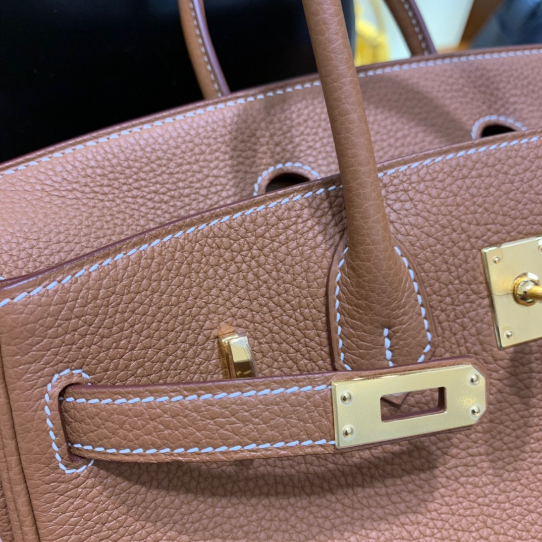 爱马仕 Hermes 铂金包 Birkin 25CM Togo皮 全手工 金棕色 金扣