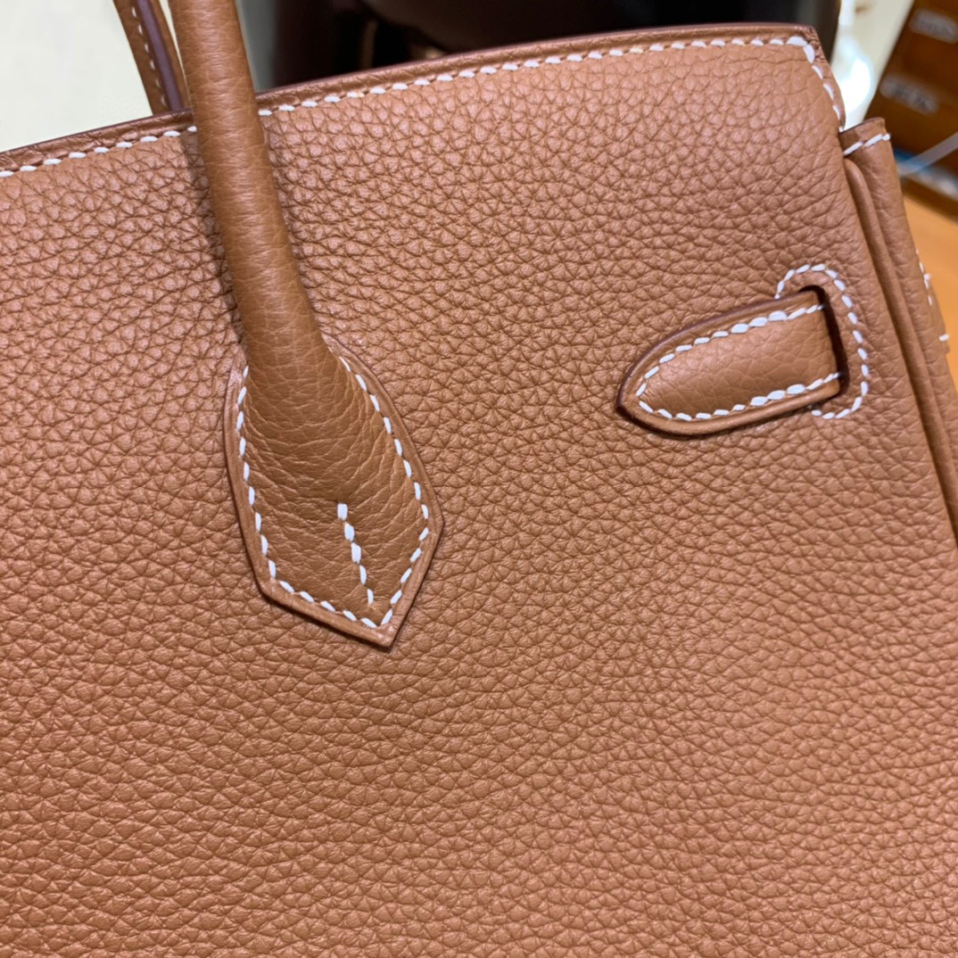 爱马仕 Hermes 铂金包 Birkin 25CM Togo皮 全手工 金棕色 金扣