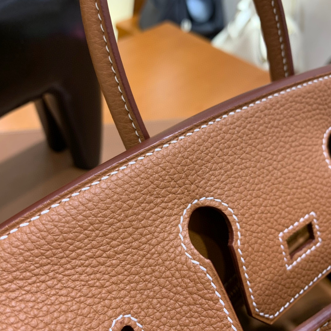 爱马仕 Hermes 铂金包 Birkin 25CM Togo皮 全手工 金棕色 金扣