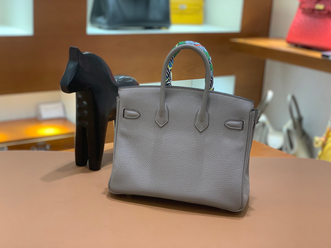爱马仕 Hermes 铂金包 Birkin 25CM 全手工  沥青灰 金扣