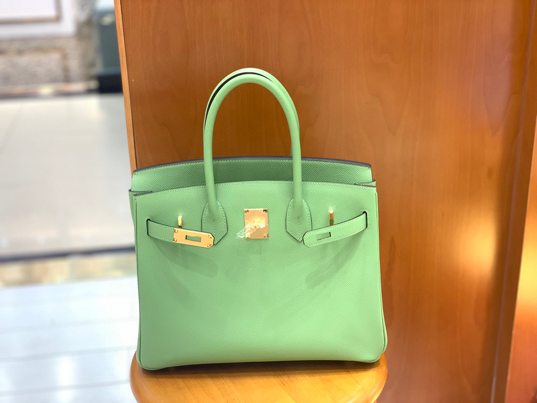 爱马仕 Hermes 铂金包 Birkin 30CM 全手工 牛油果绿 金扣