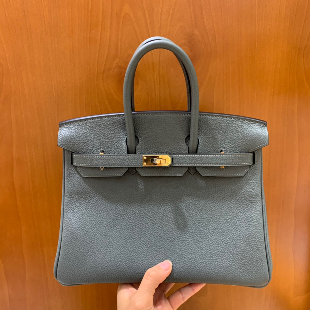 Hermès（爱马仕）Birkin  铂金包 Togo 杏仁绿 金扣 25CM 全手工