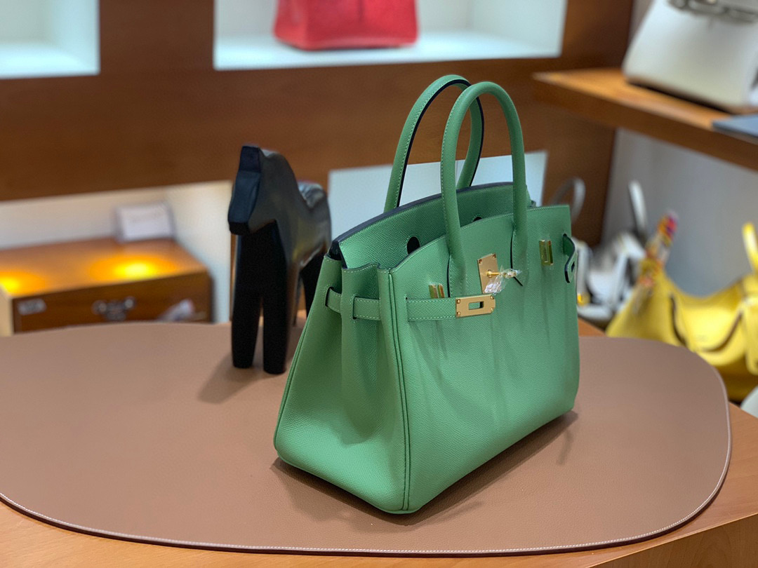 爱马仕 Hermes 铂金包 Birkin 30CM 全手工 牛油果绿 金扣