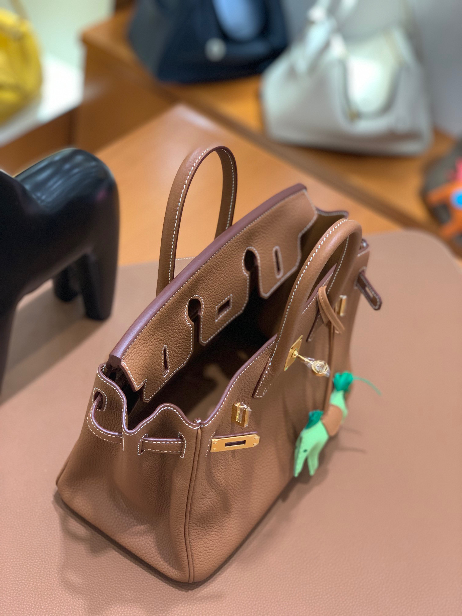 爱马仕 Hermes 铂金包 Birkin 25CM Togo皮 全手工 金棕色 金扣