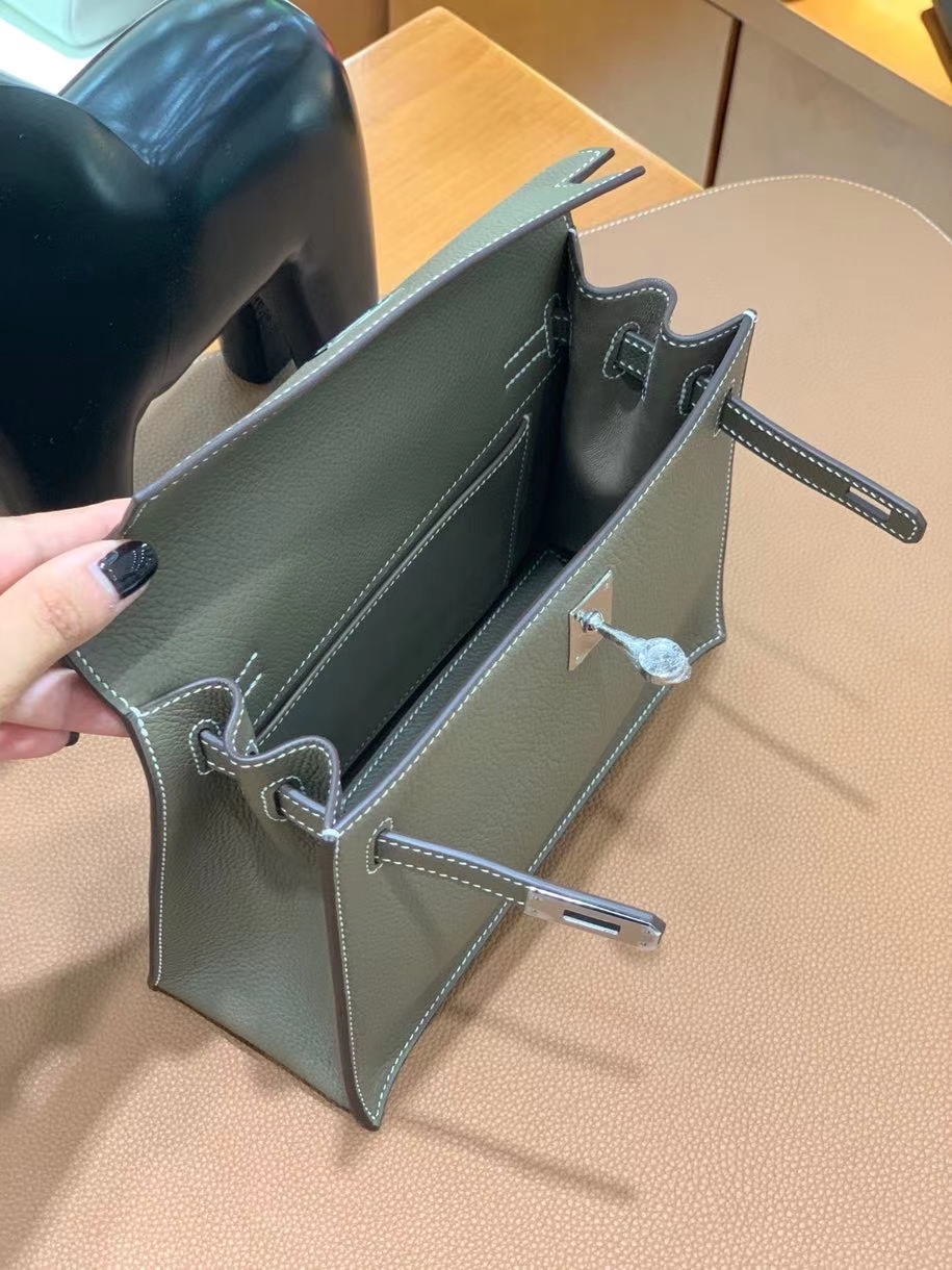 Hermès（爱马仕）Kelly danse evercolor 大象灰 22cm 银扣 现货