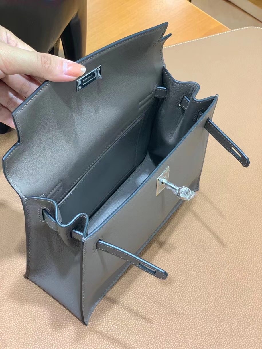 Hermès（爱马仕）Kelly Danse swift 8F锡器灰 22cm 银扣 现货