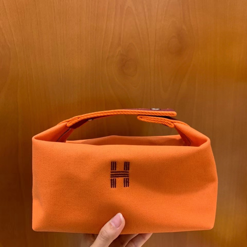 Hermès（爱马仕）橙色 饭盒包 21cm 银扣