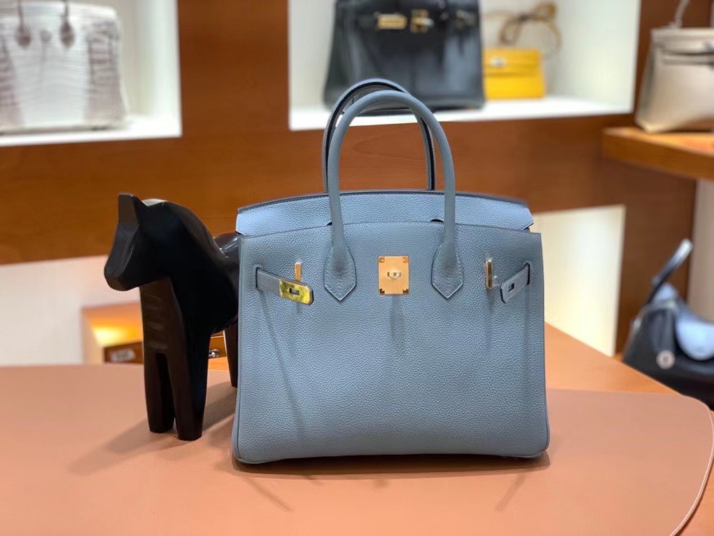 Hermès（爱马仕）Birkin 铂金包 Togo 天青色 金扣 30cm