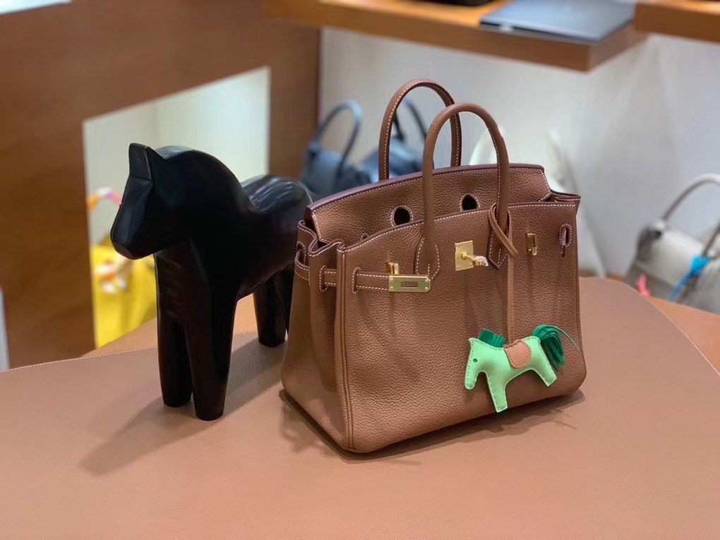 Hermès（爱马仕）Birkin 铂金包 Togo 金棕色 金扣 25cm