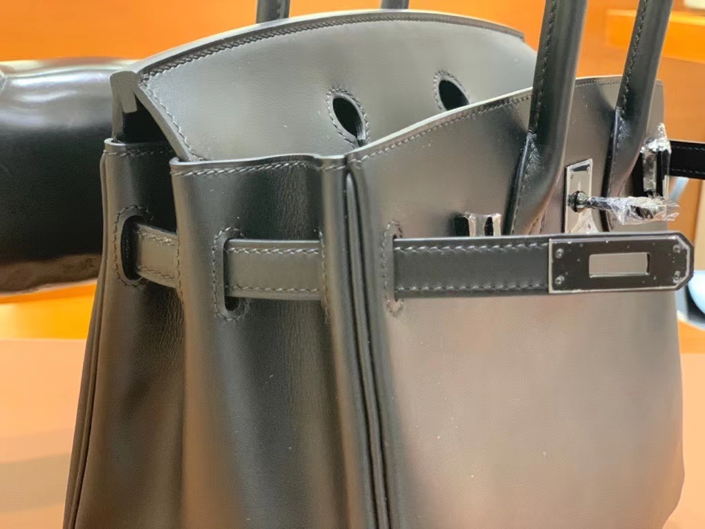 Hermès（爱马仕）Birkin 铂金包 Box皮 黑色 黑扣 25cm