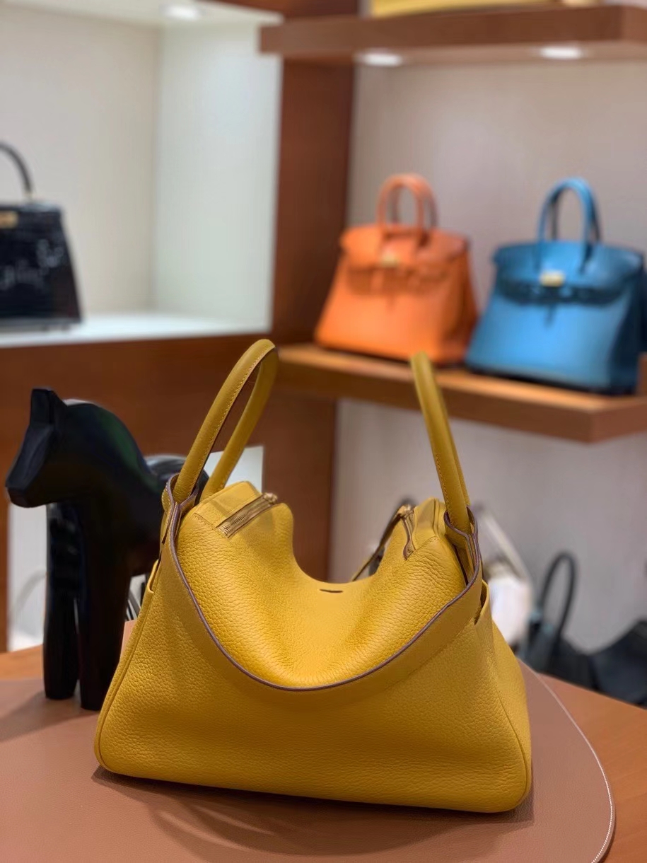 Hermès（爱马仕）TC 9D 琥珀黄 Lindy 30 金扣