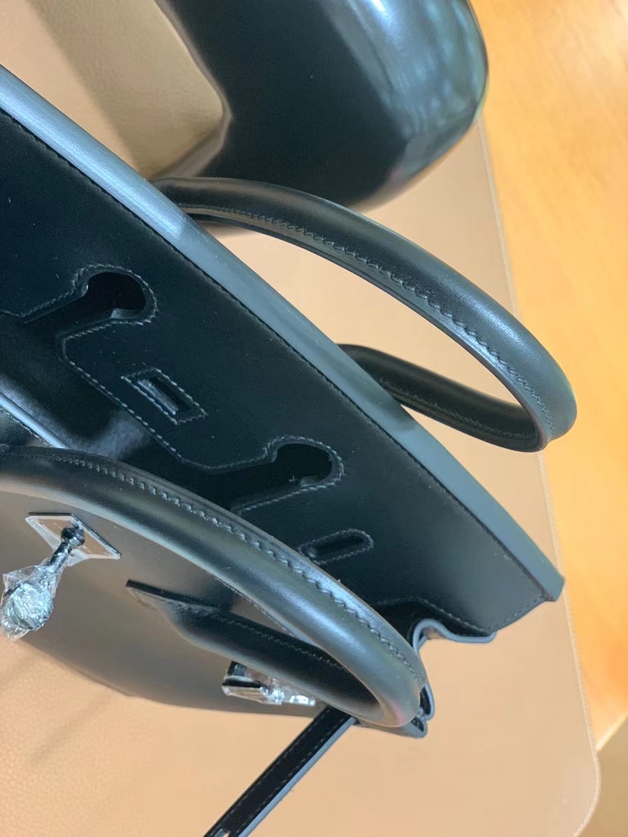 Hermès（爱马仕）Birkin 铂金包 Box皮 黑色 黑扣 25cm
