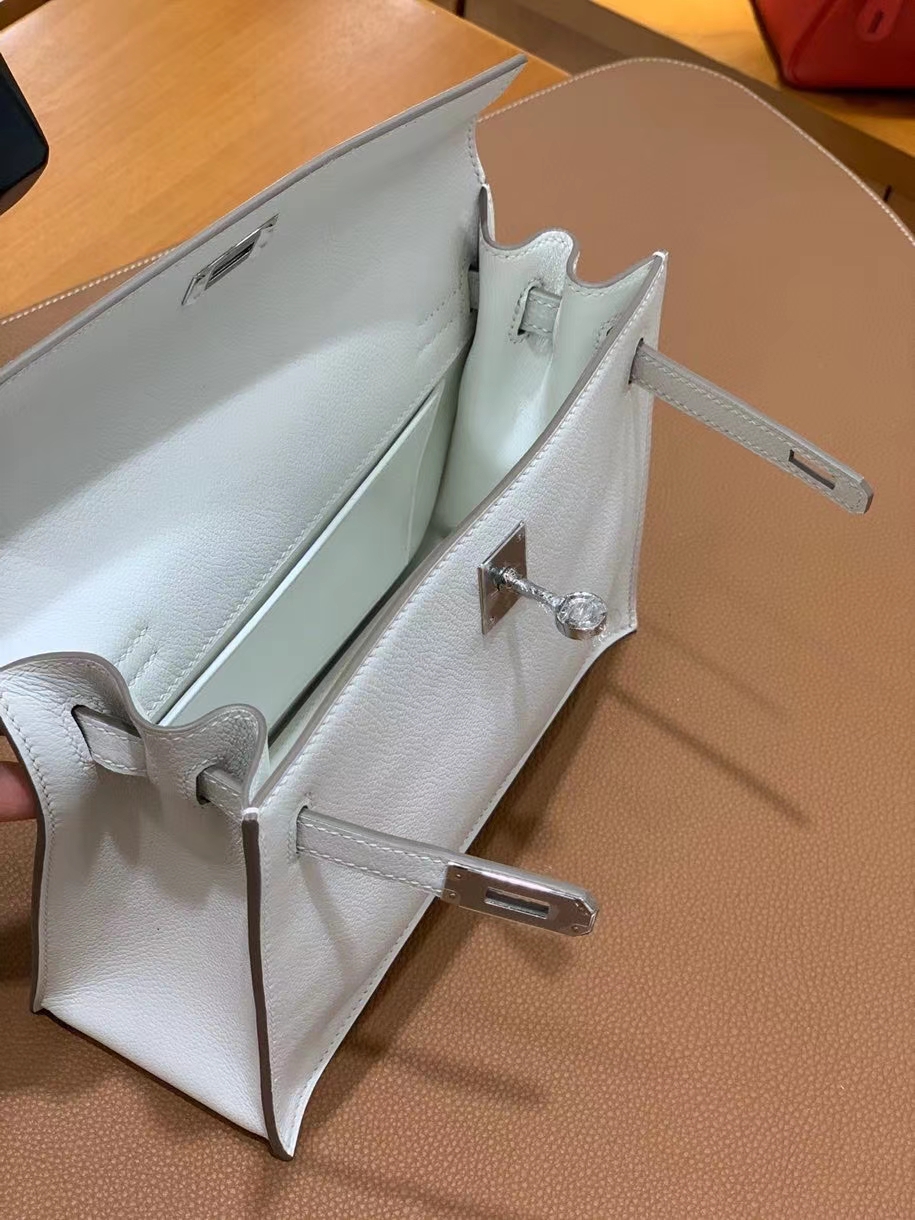 Hermès（爱马仕）Kelly danse evercolor 8L奶油白 22cm 银扣 现货