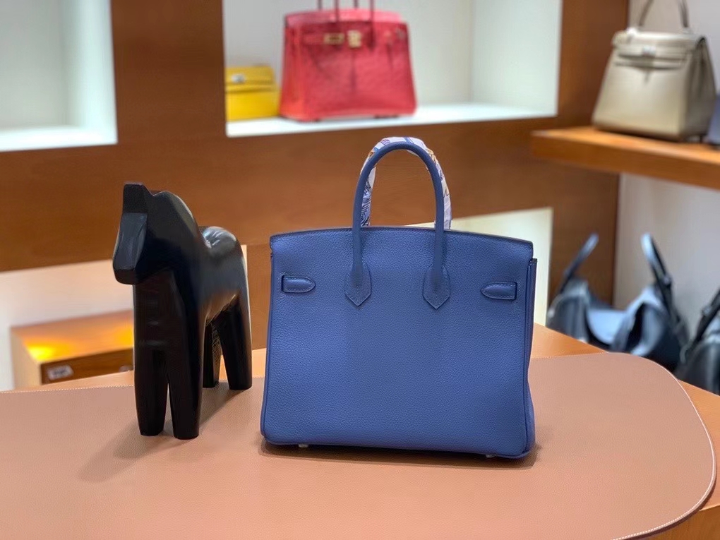 Hermès（爱马仕）Birkin 铂金包 Togo 玛瑙蓝 金扣 25cm