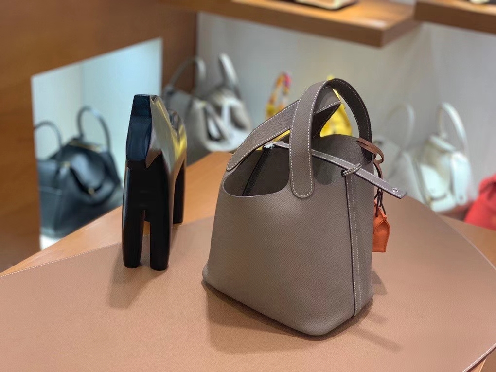 Hermès（爱马仕）Picotin 菜篮子 epsom 大象灰 18cm 银扣 现货