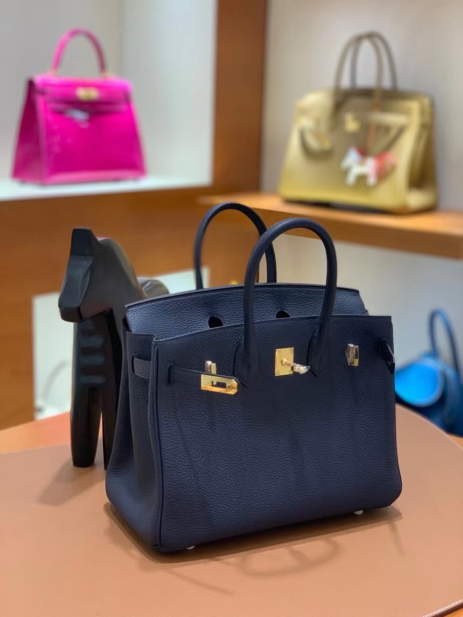 Hermès（爱马仕）Birkin 铂金包 Togo 2Z午夜蓝 金扣 25cm