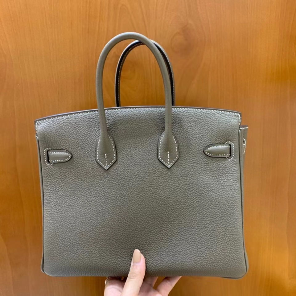 Hermès（爱马仕）Birkin 铂金包 Togo 大象灰 银扣 25cm