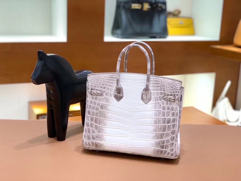 Hermès（爱马仕）Birkin 铂金包 鳄鱼皮 喜马拉雅 银扣 25cm 现货