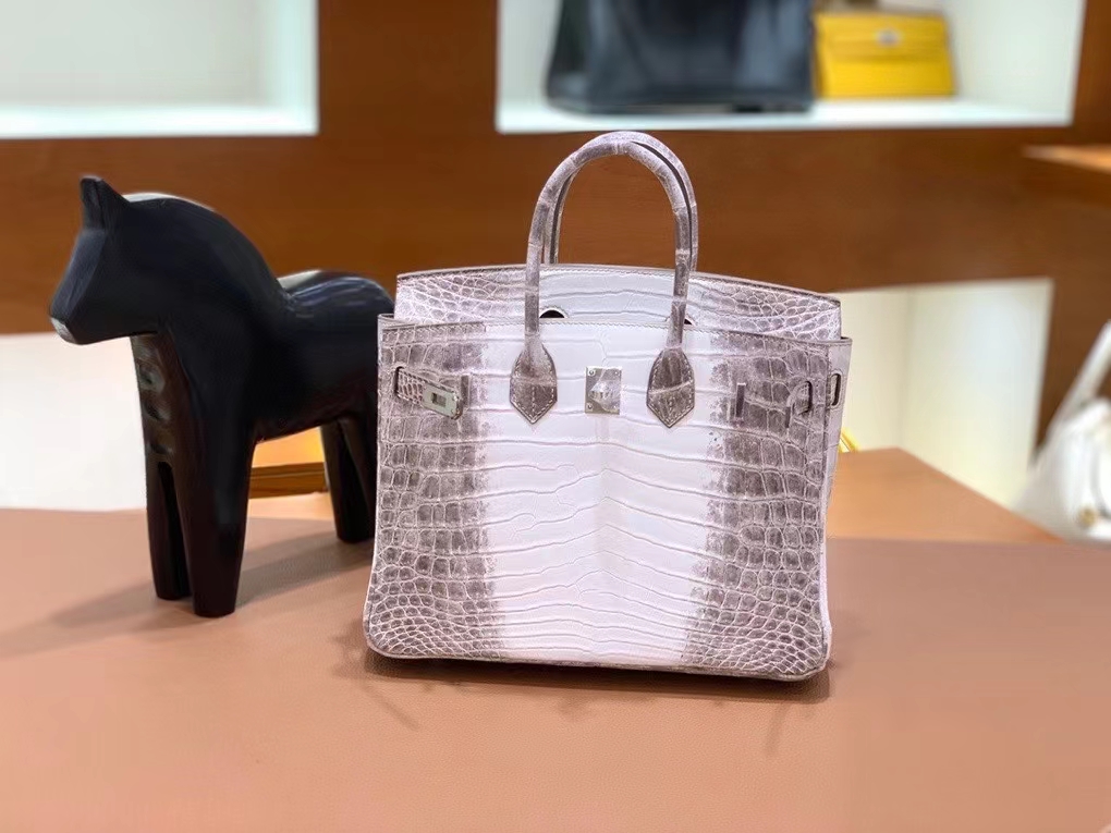 Hermès（爱马仕）Birkin 铂金包 鳄鱼皮 喜马拉雅 银扣 25cm 现货